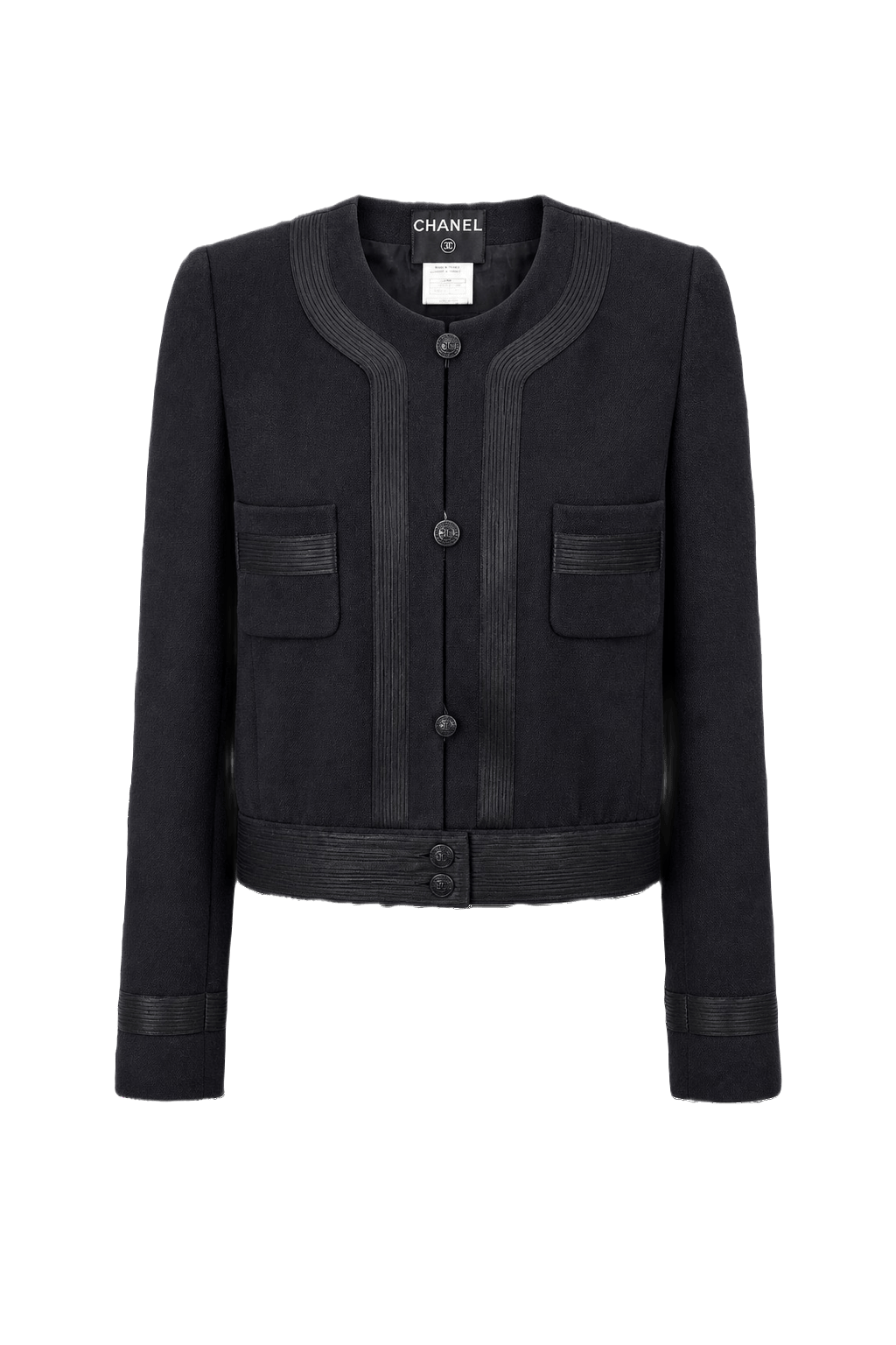 1990s Black Wool Jacket - Front View