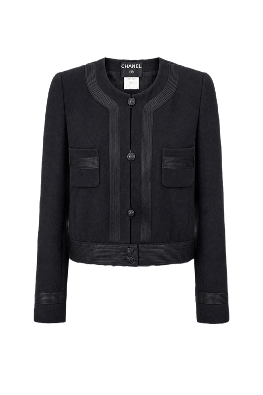 1990s Black Wool Jacket - Front View