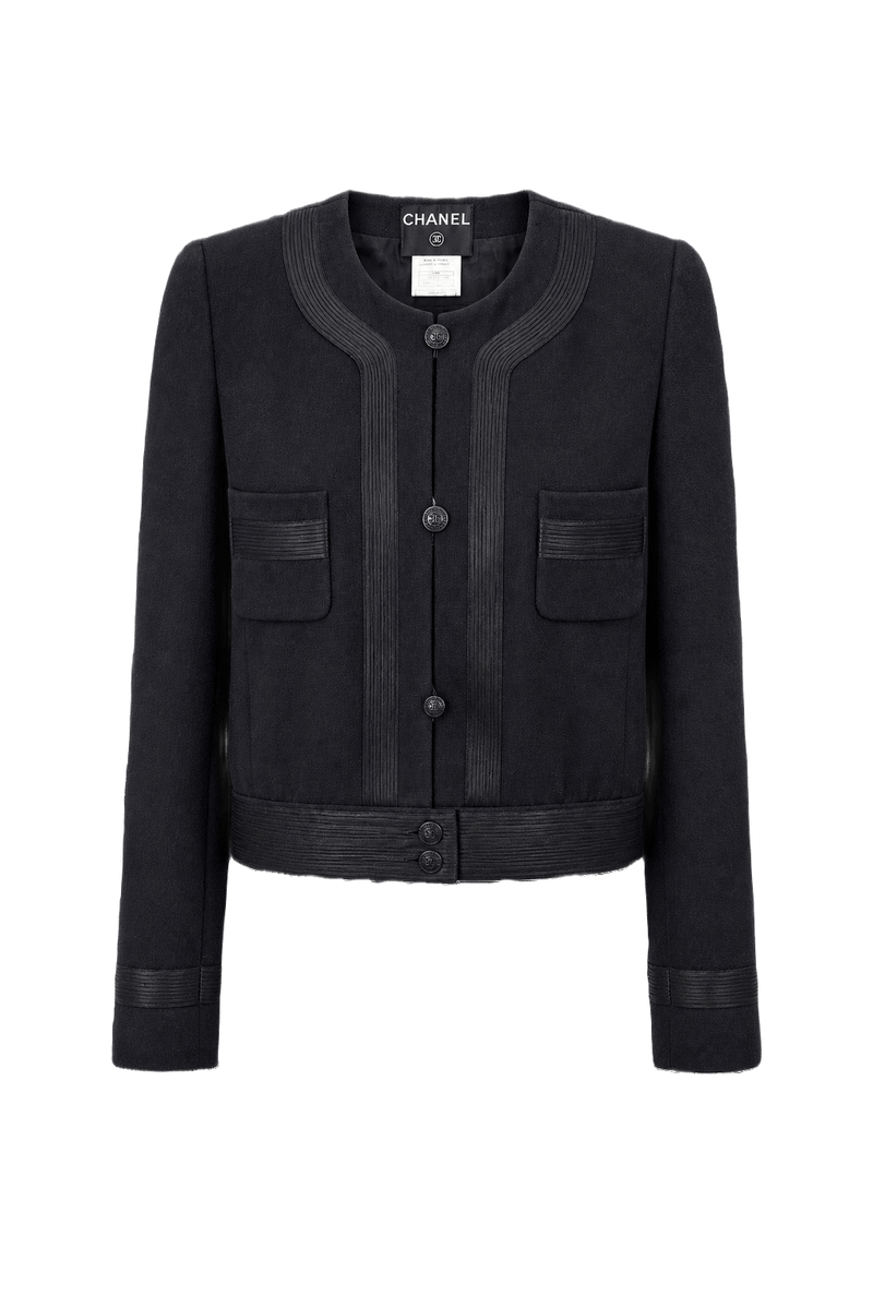 1990s Black Wool Jacket - Front View