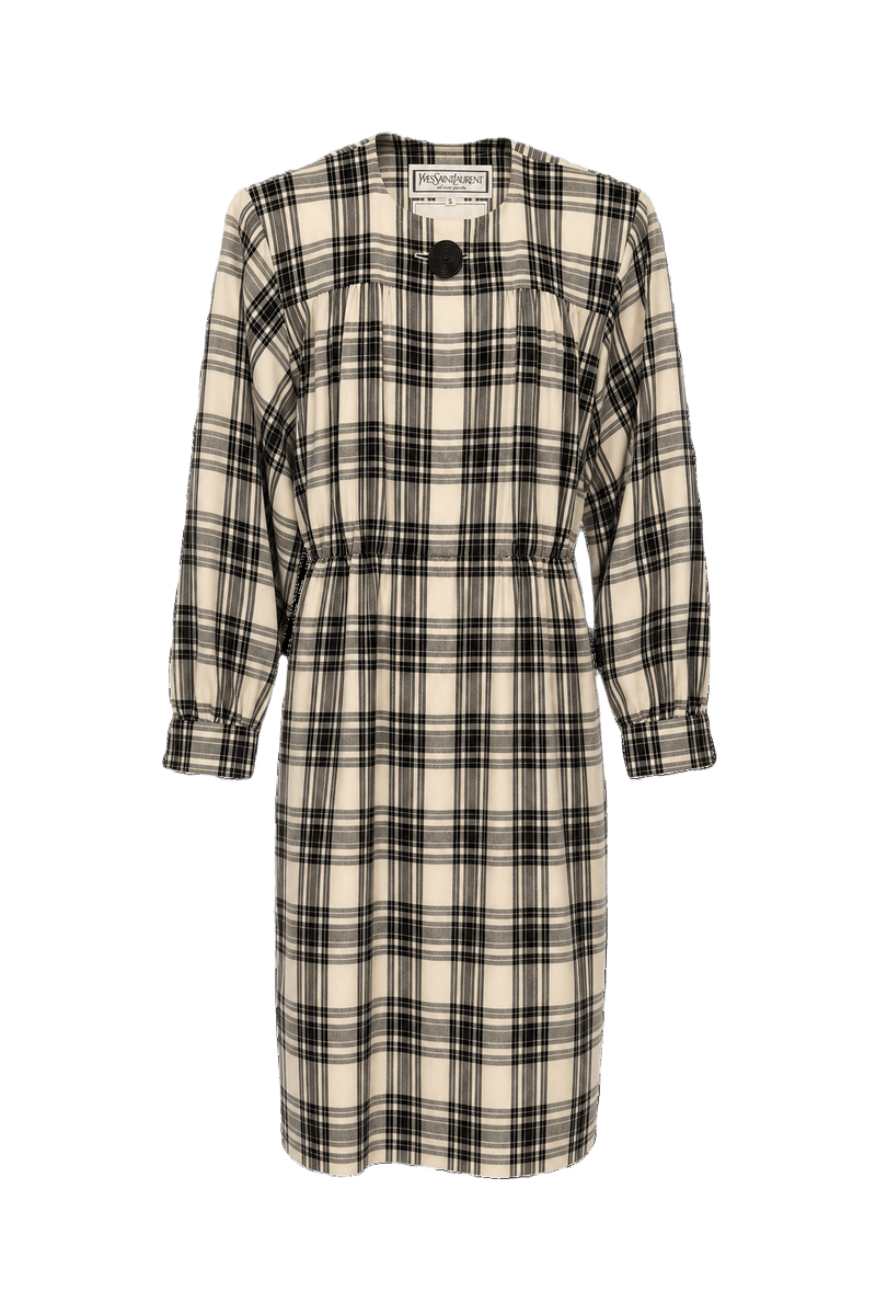 1980s Cream Cotton Dress - Front View