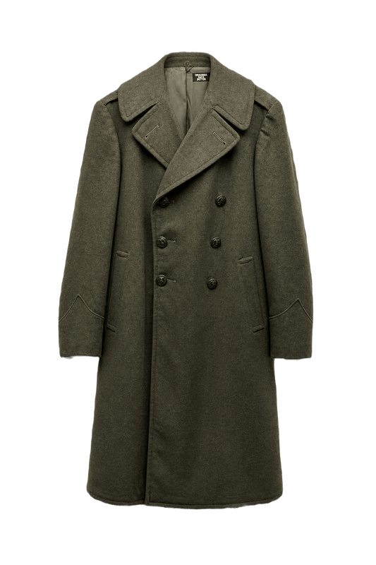 1940s Olive Green Wool Coat - Front View
