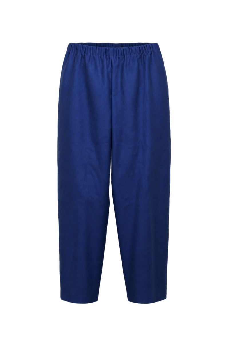 1960s Royal Blue Smooth Trousers - Front View