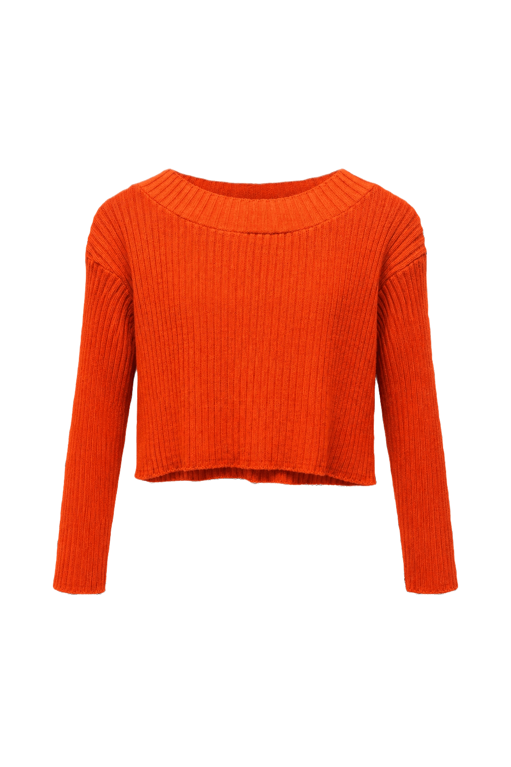 1990s Orange Cotton Blend Sweater - Front View