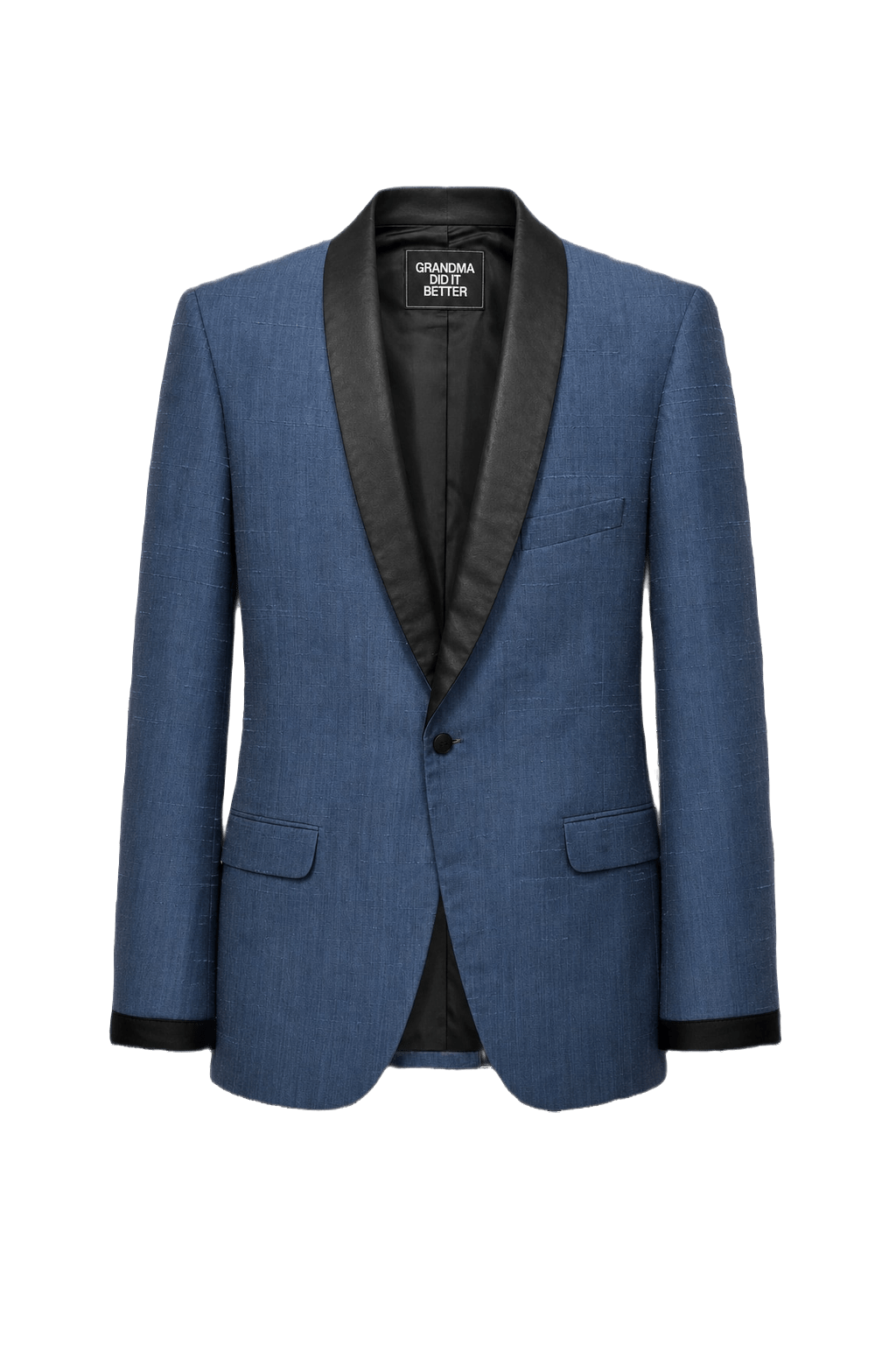 1950s Blue Silk Blend Blazer - Front View