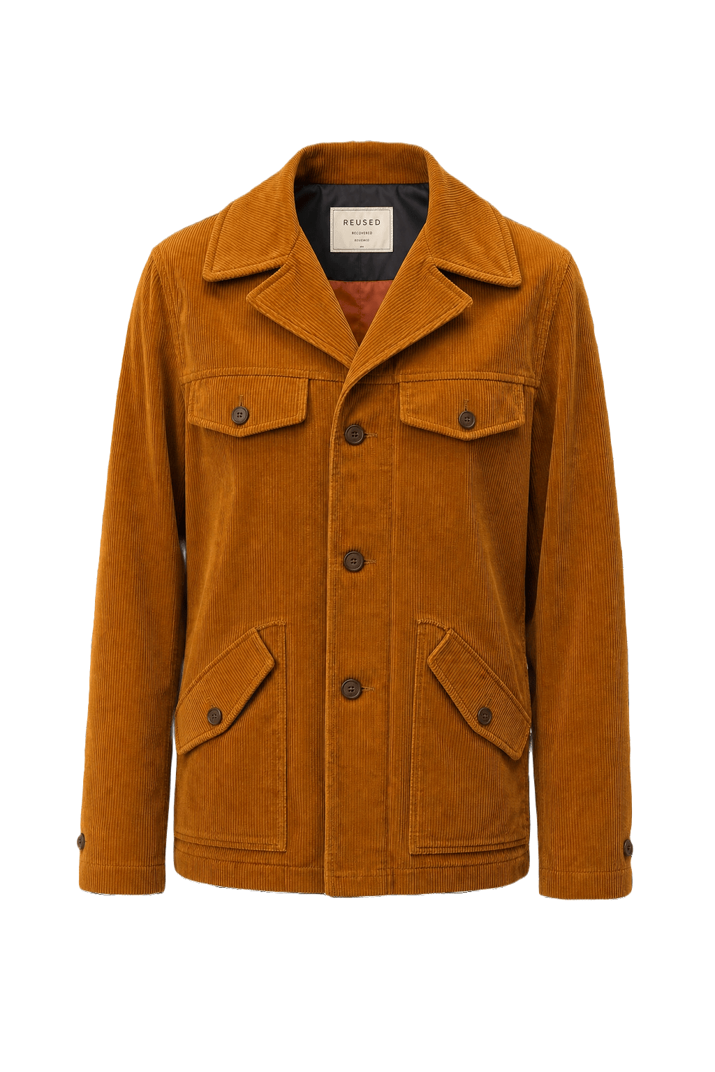 1970s Rust Brown Corduroy Jacket - Front View