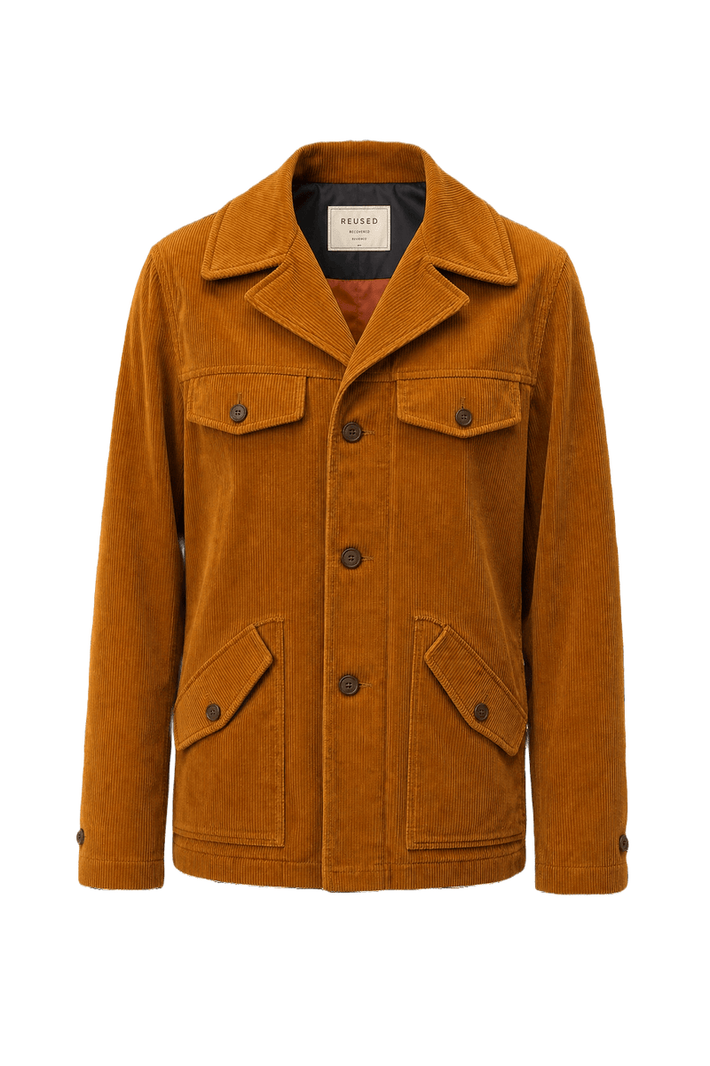 1970s Rust Brown Corduroy Jacket - Front View