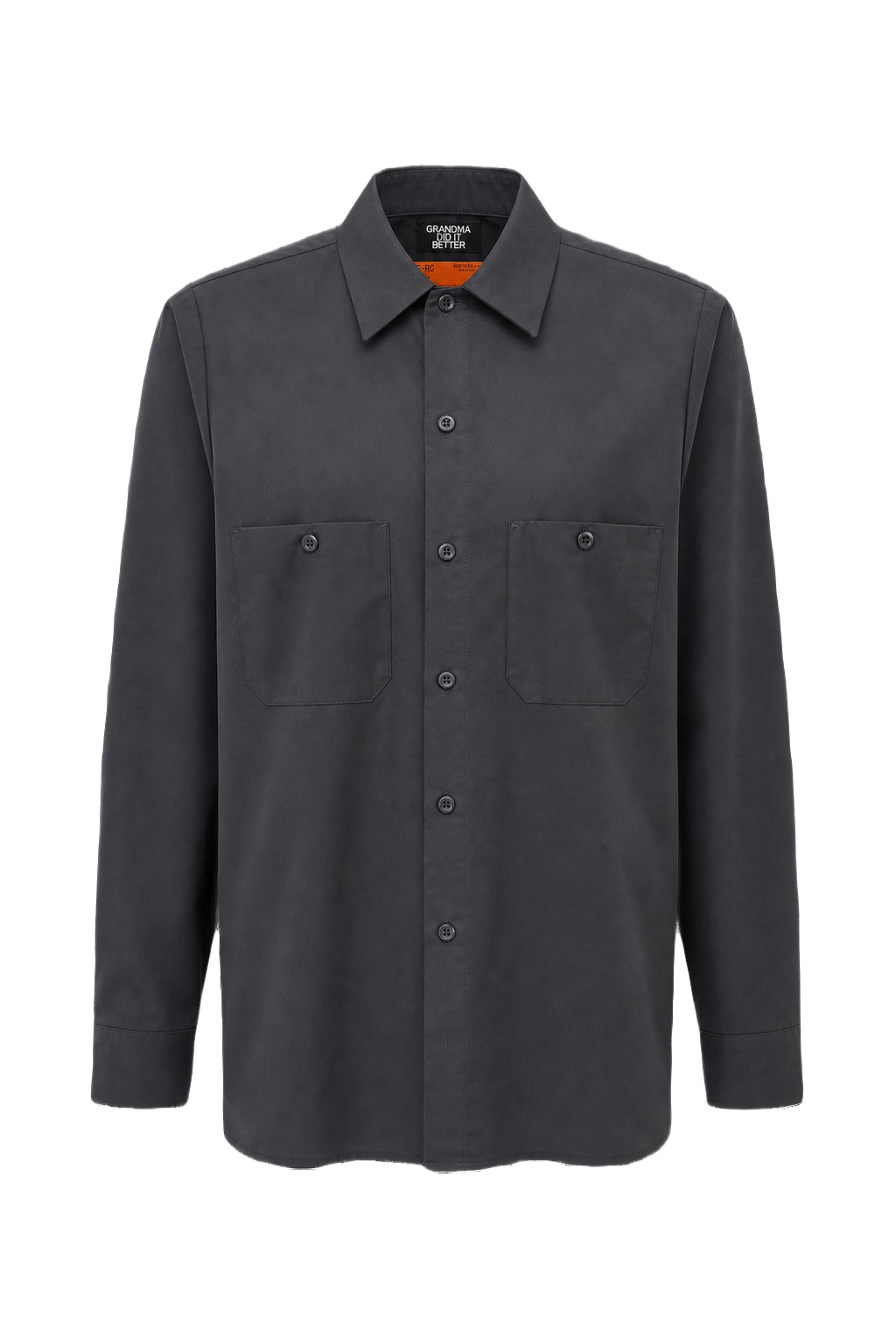 1980s Charcoal Grey Cotton Blend Shirt - Front View