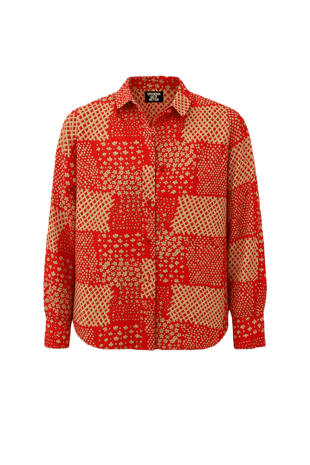1960s Red Cotton Shirt - Front View