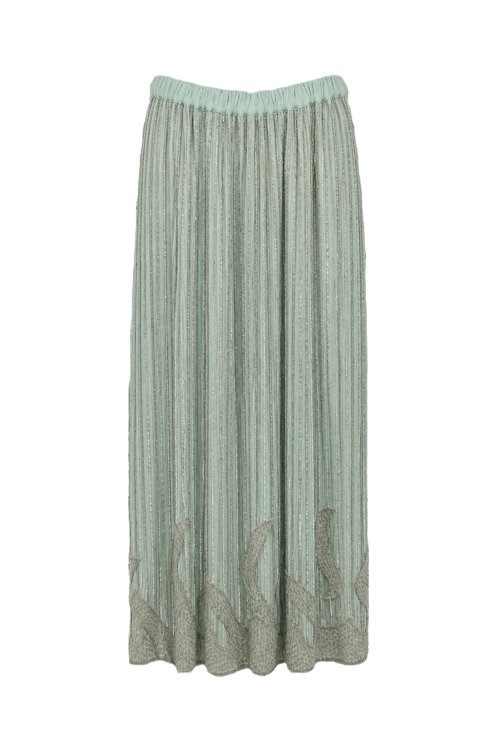 1950s Mint Green Synthetic Blend Skirt - Front View