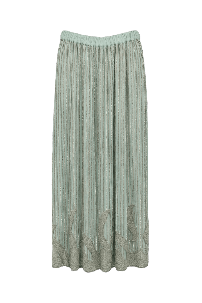 1950s Mint Green Synthetic Blend Skirt - Front View