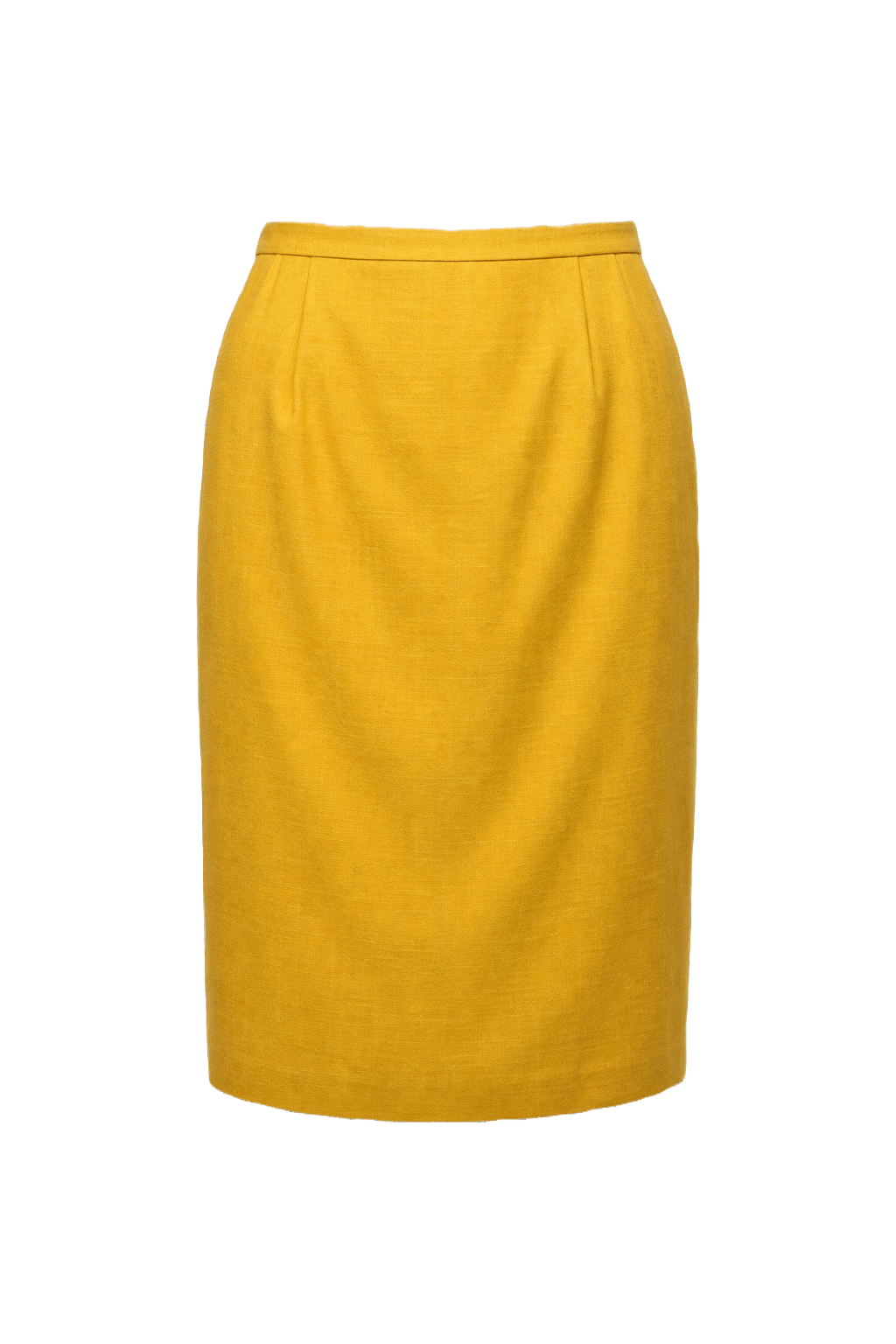 1980s Yellow Wool Blend Skirt - Front View