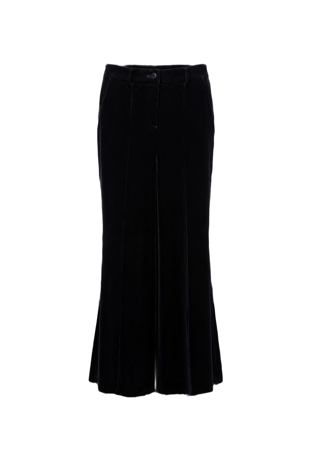 1980s Black Velvet Pants - Front View
