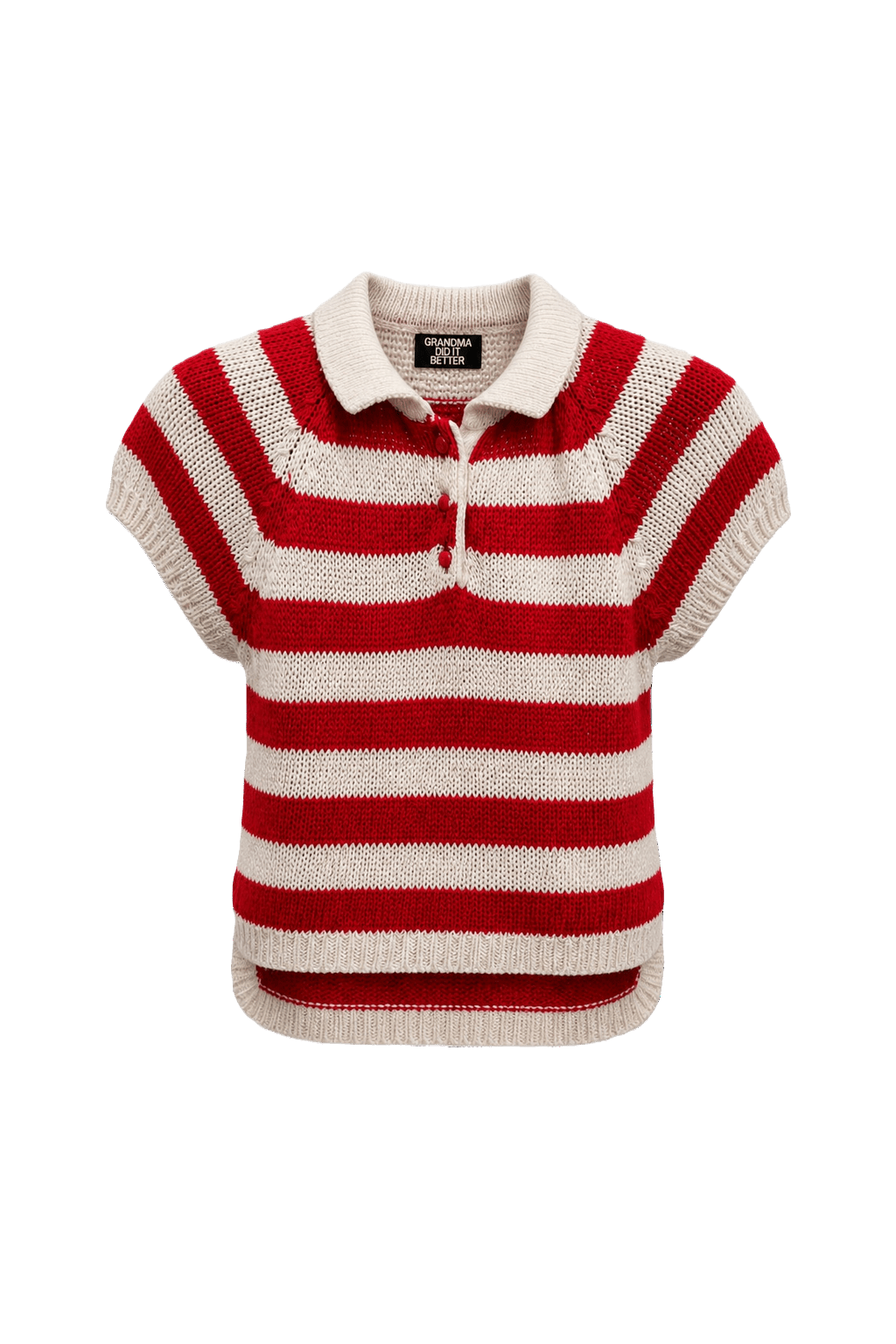 1960s Red Knit Polo - Front View