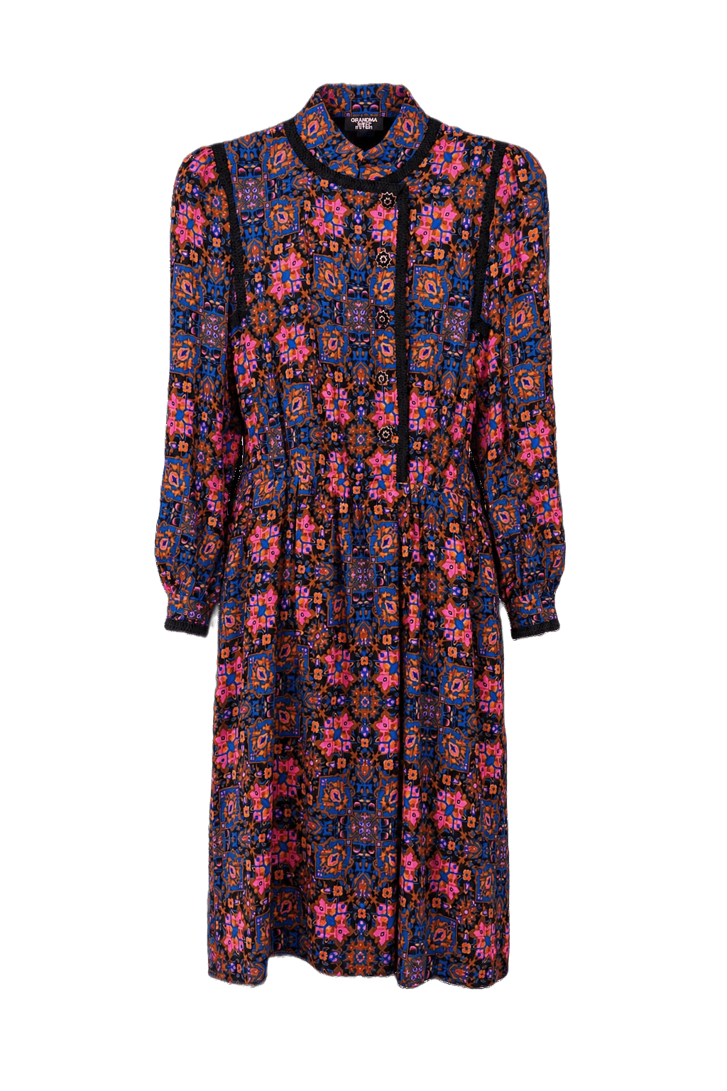 1970s Vibrant Pink Synthetic Blend Dress - Front View