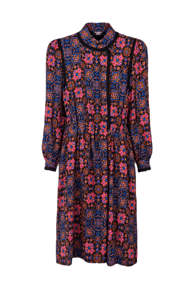 1970s Vibrant Pink Synthetic Blend Dress - Front View