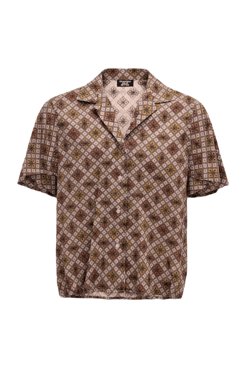 1960s Brown Synthetic Blend Blouse - Front View