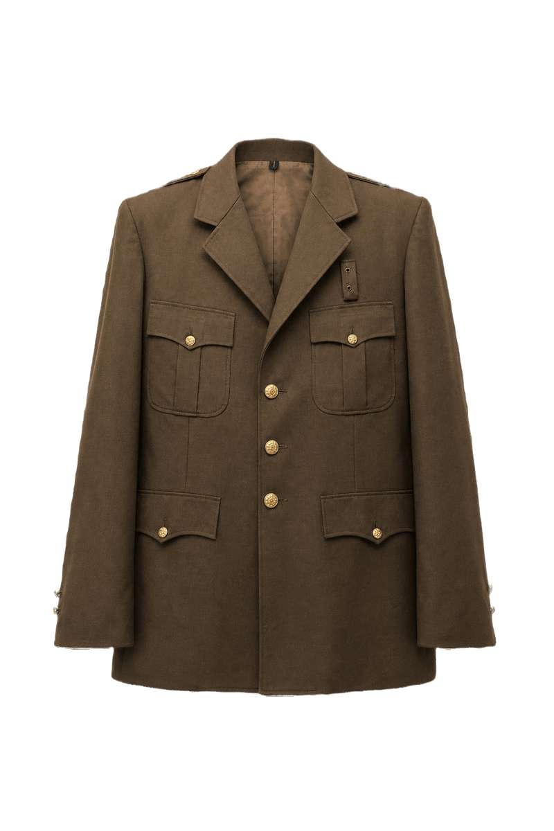 Unknown Brown Wool Jacket - Front View