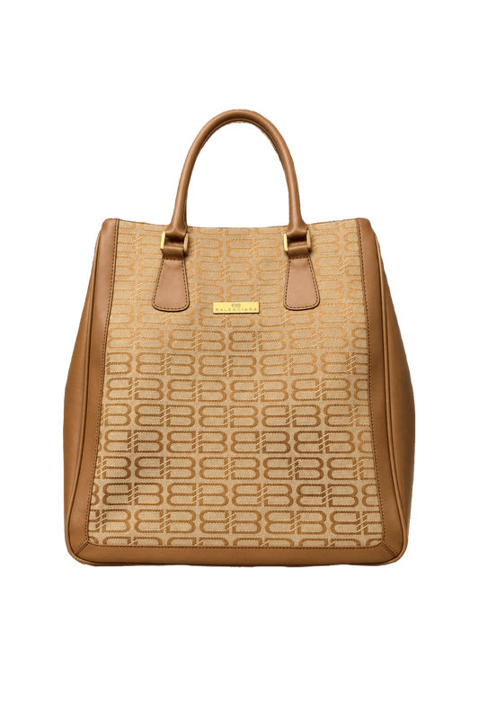 1970s Tan Leather Bag - Front View