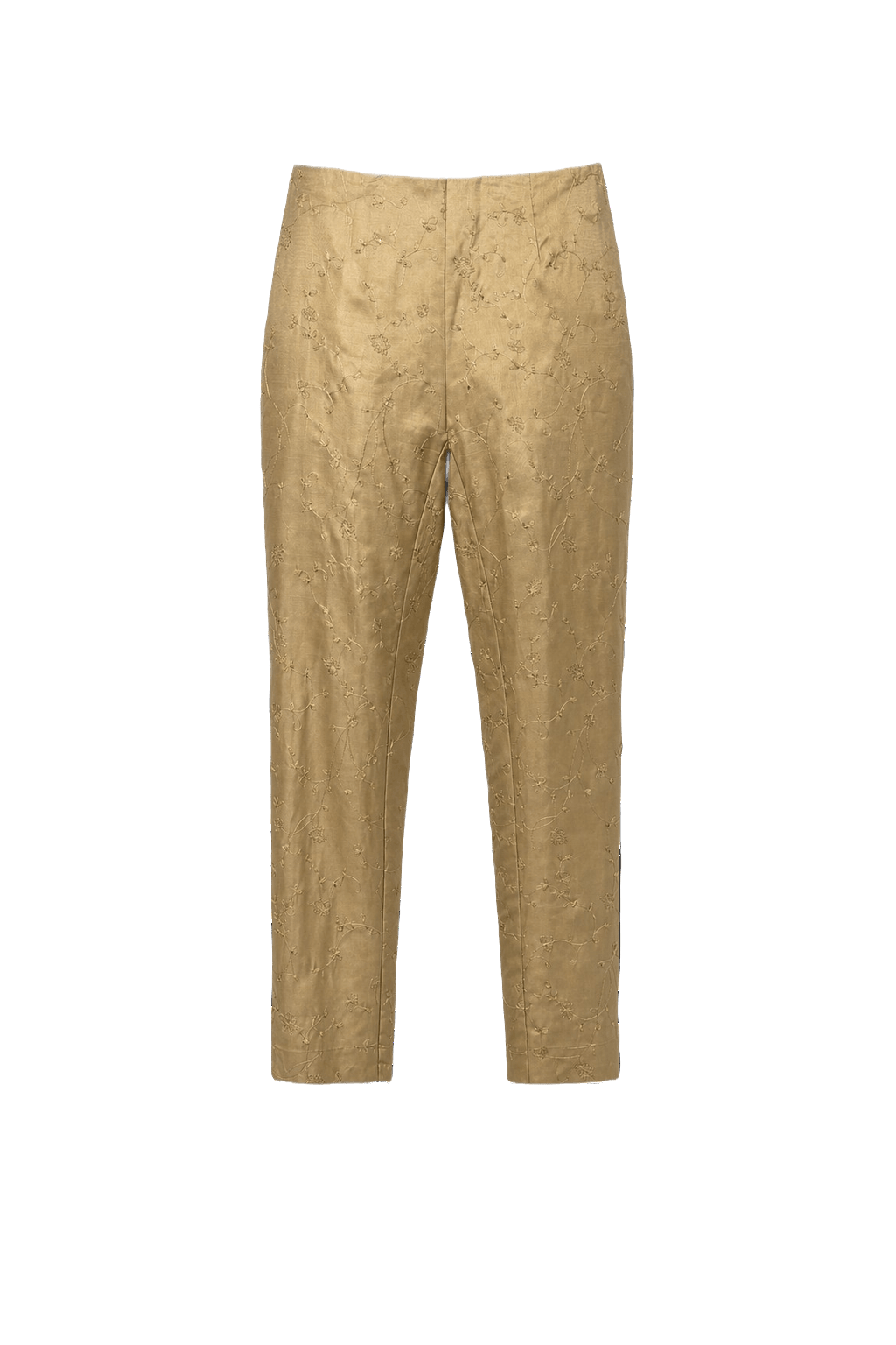 1990s Gold Satin Pants - Front View