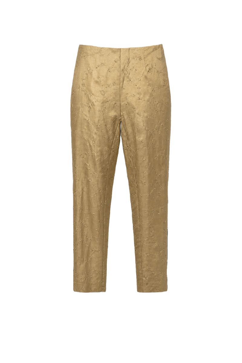 1990s Gold Satin Pants - Front View