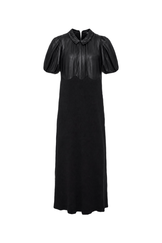Unknown Black Silk Wool Dress - Front View