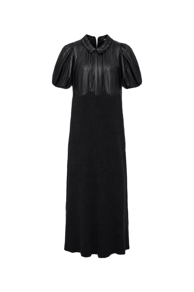 Unknown Black Silk Wool Dress - Front View