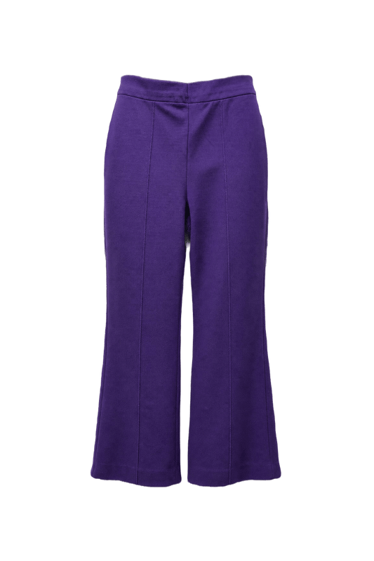 1970s Purple Polyester Blend Trousers - Front View