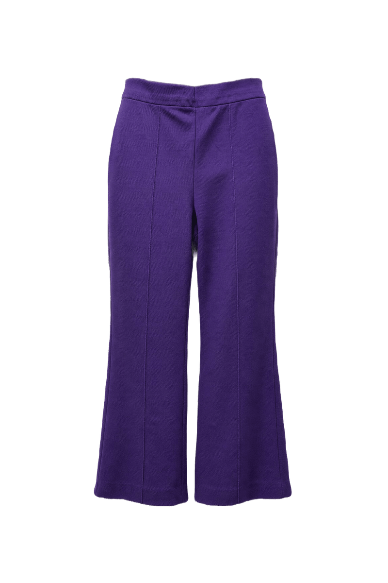 1970s Purple Polyester Blend Trousers - Front View