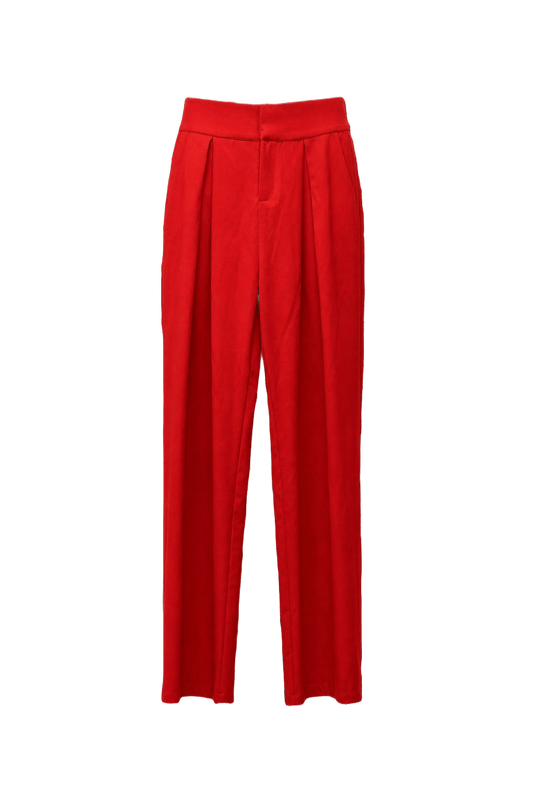 1980s Red Satin Pants - Front View