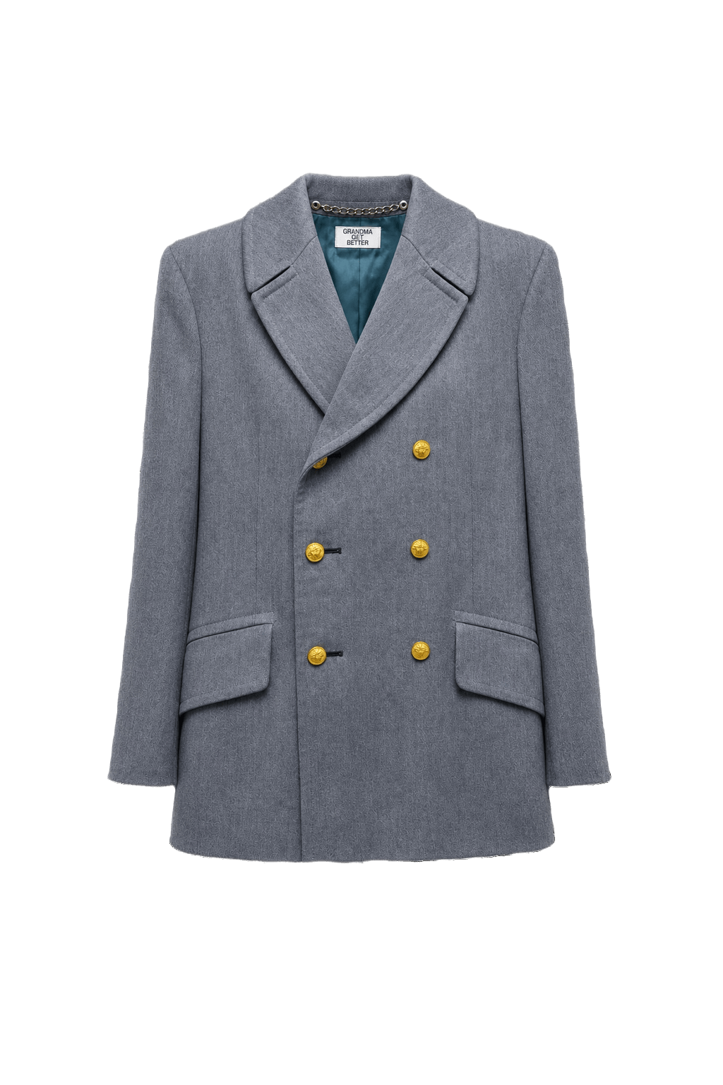 Unknown Grey Wool Blazer - Front View
