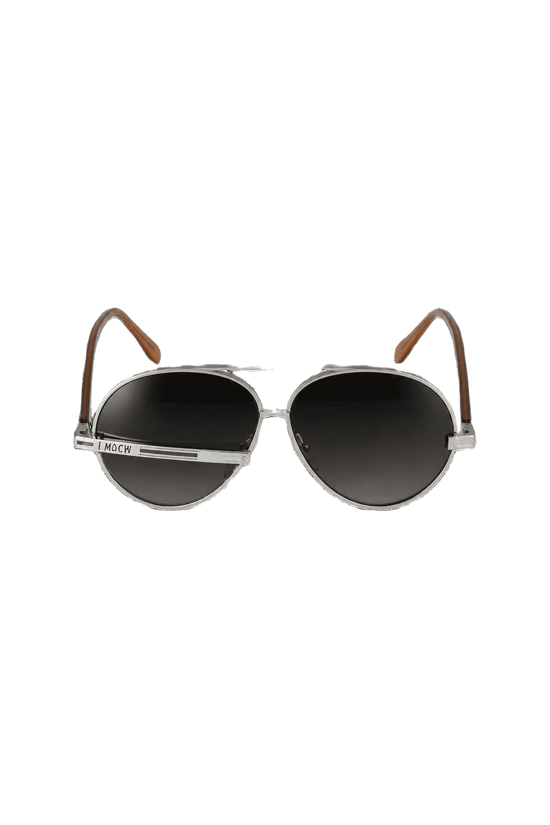 1970s Brown Metal Sunglasses - Front View
