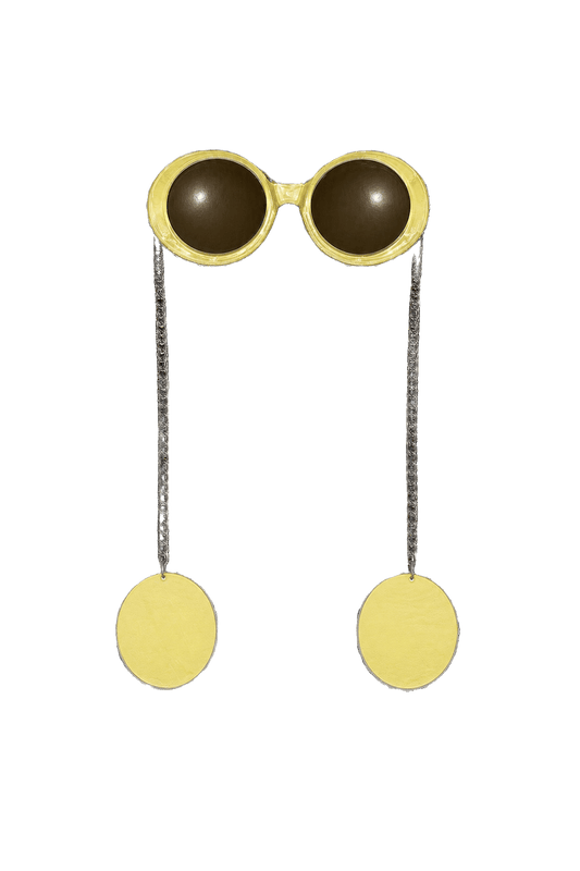 1960s Yellow Plastic Sunglasses - Front View