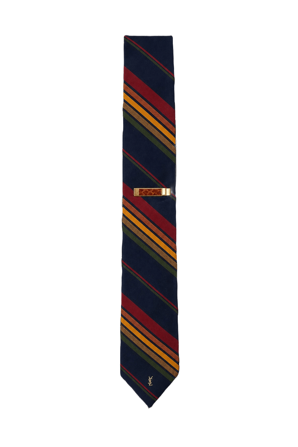 1980s Navy Blue Silk Tie - Front View