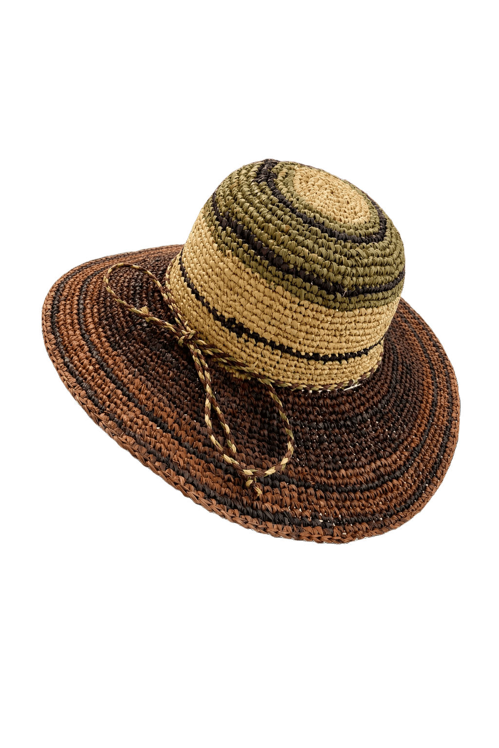 1980s Tan Straw Hat - Front View