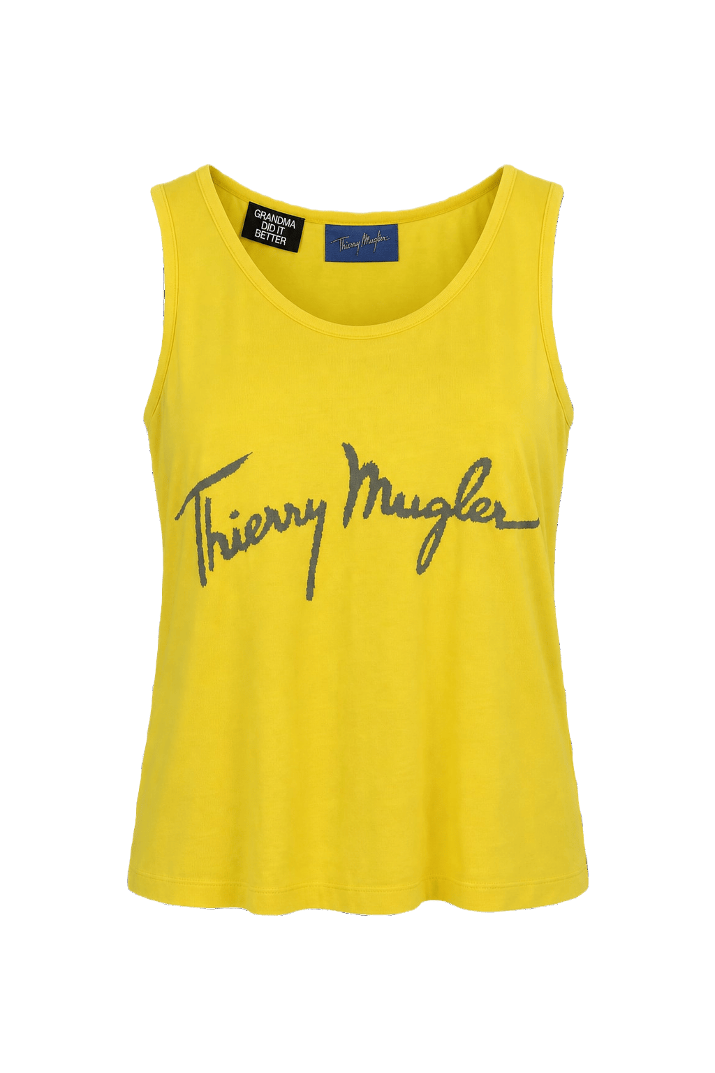 1990s Yellow Cotton Tank Top - Front View