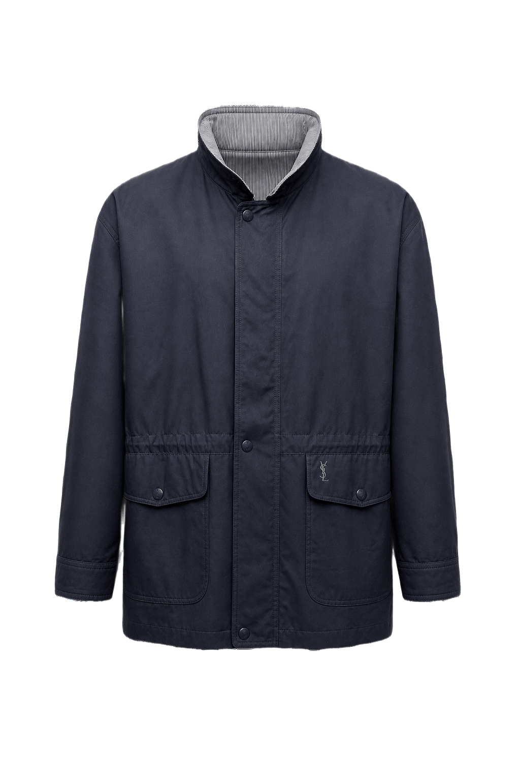 1980s Navy Blue Nylon Jacket - Front View