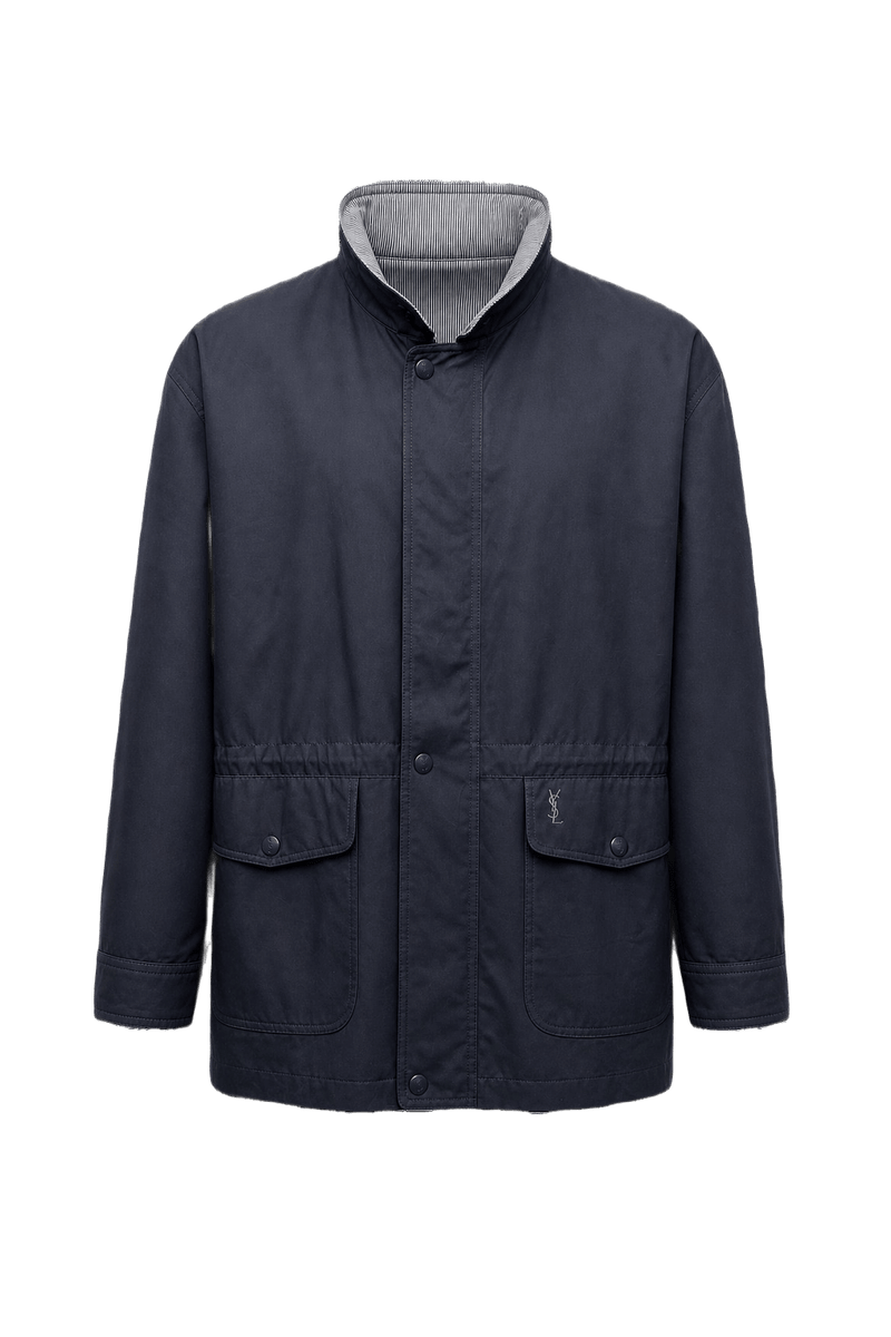 1980s Navy Blue Nylon Jacket - Front View
