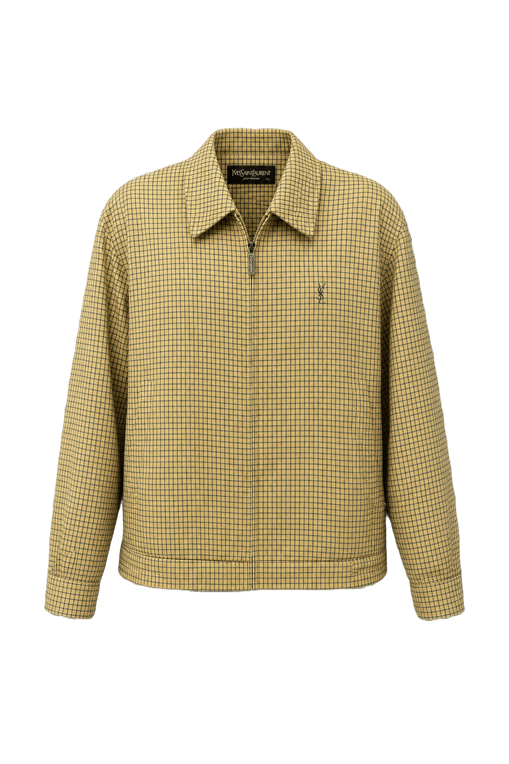 1980s Yellow Cotton Blend Jacket - Front View