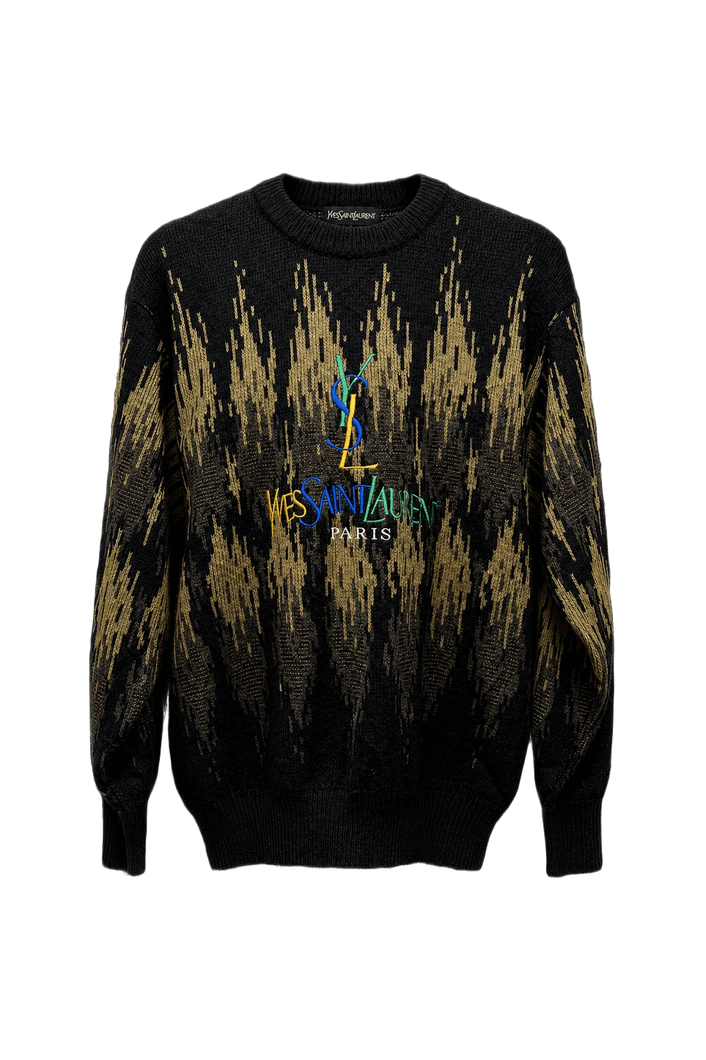 1990s Black Wool Blend Sweater - Front View