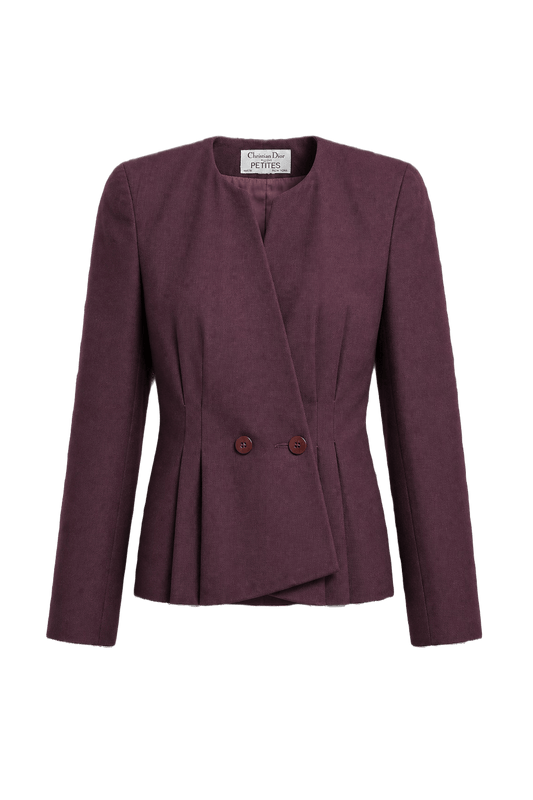 1970s Burgundy Wool Blazer - Front View