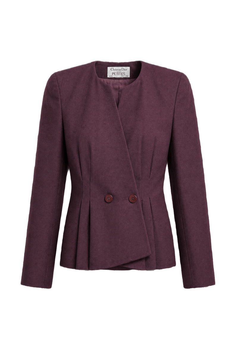 1970s Burgundy Wool Blazer - Front View