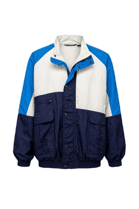 1980s White Nylon Jacket - Front View