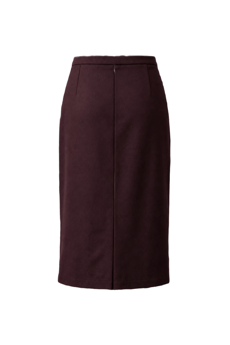 1970s Dark Burgundy Wool Skirt - Front View