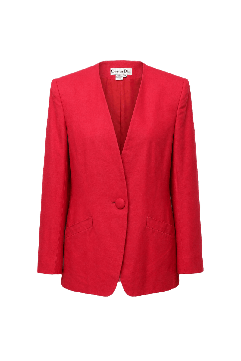 1980s Pink Rayon Blazer - Front View