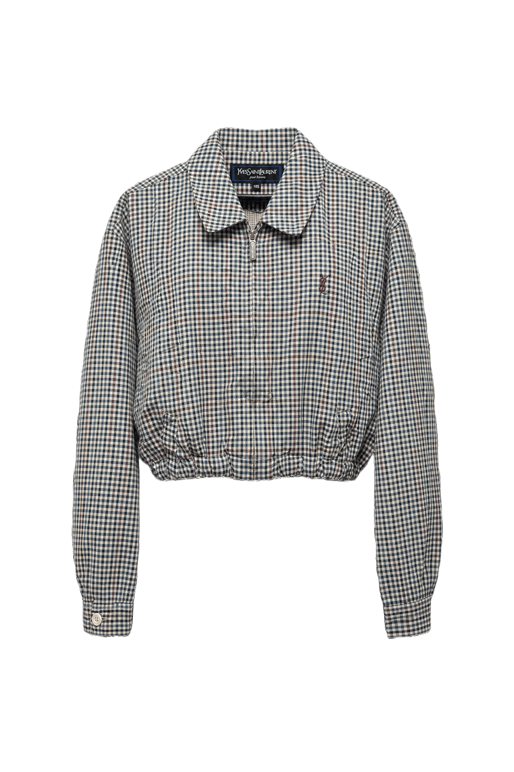 1980s Black & White Cotton Blend Jacket - Front View