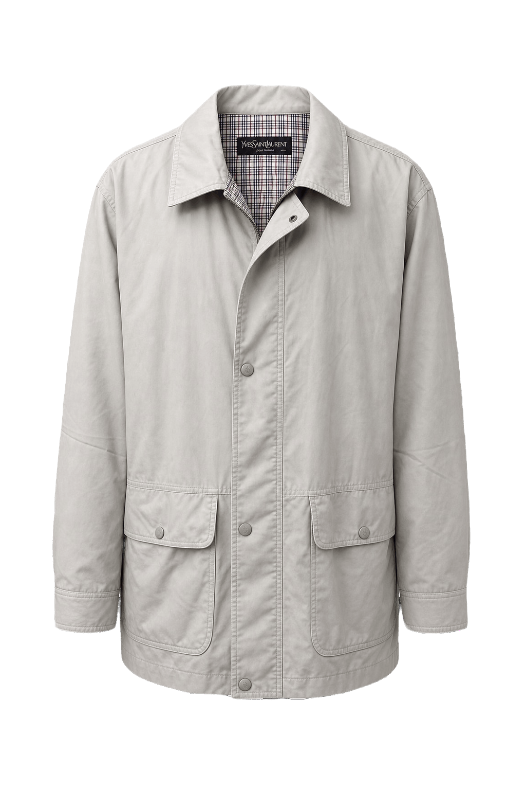 1980s Beige Cotton Blend Jacket - Front View