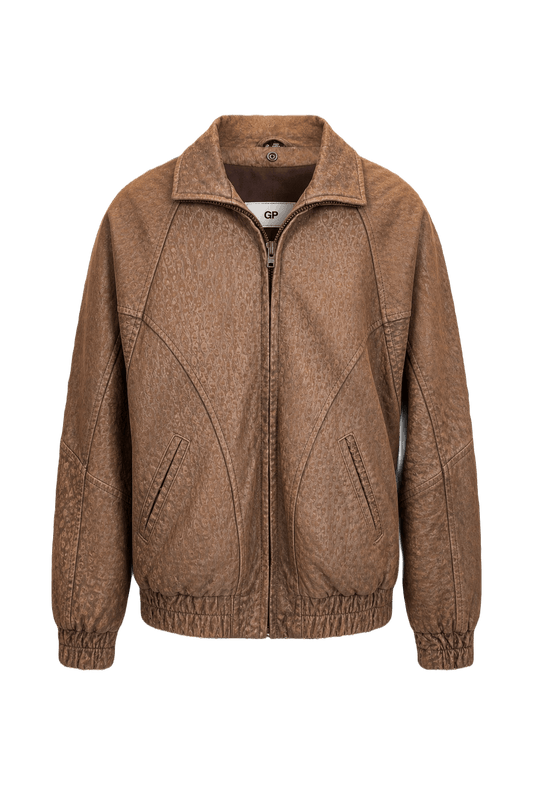 1980s Brown Cotton Blend Jacket - Front View