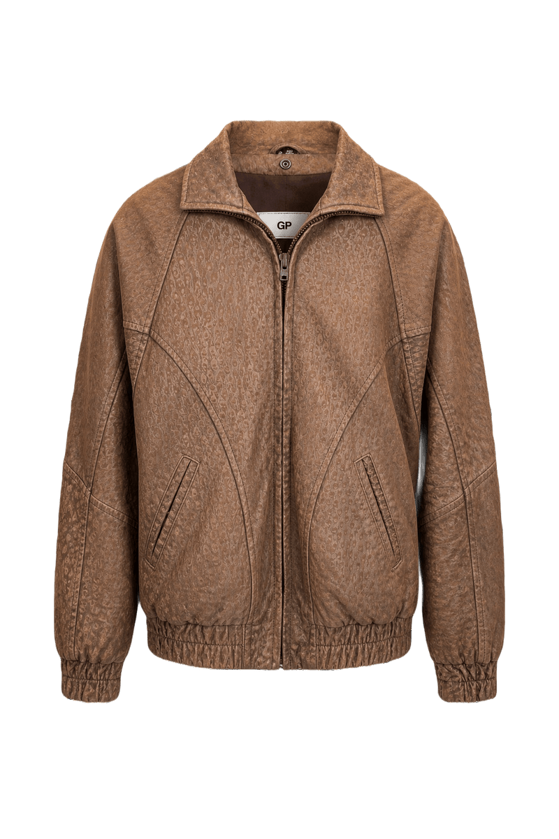 1980s Brown Cotton Blend Jacket - Front View
