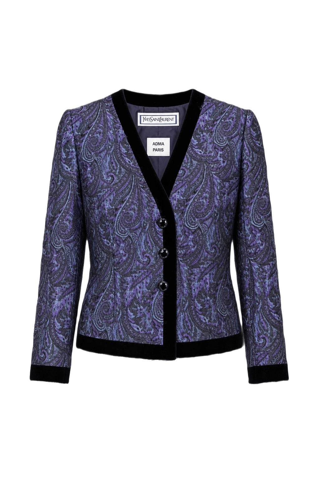 1980s Purple Wool Blend Blazer - Front View