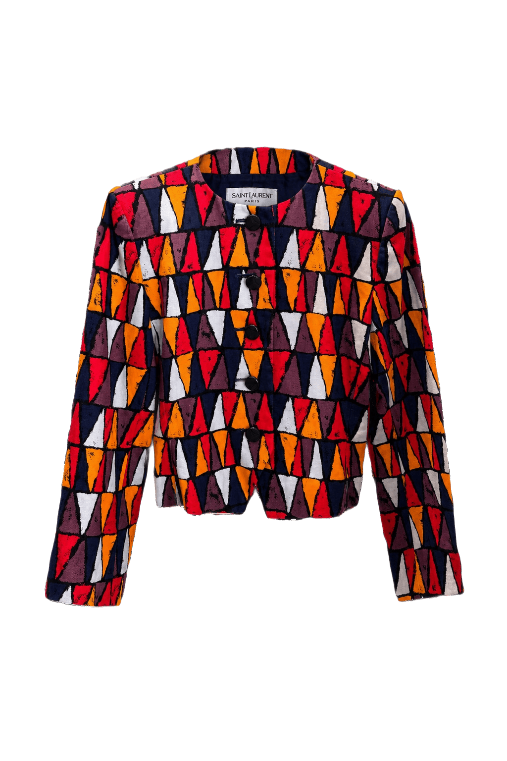 1980s Multi-Color Cotton Blend Jacket - Front View